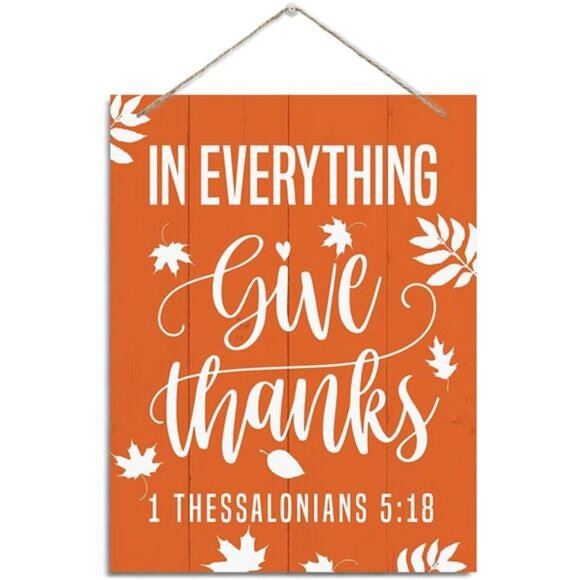 Thanksgiving Decor, Fall Decoration, Rustic Hanging Wood Plaque Sign - Picture 1 of 7